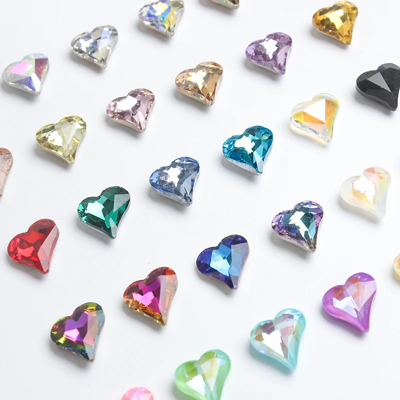 30pcs Nail Art Diamond Jewelry Heart Pointed Big Bottom Gems 12x13mm  Decorations