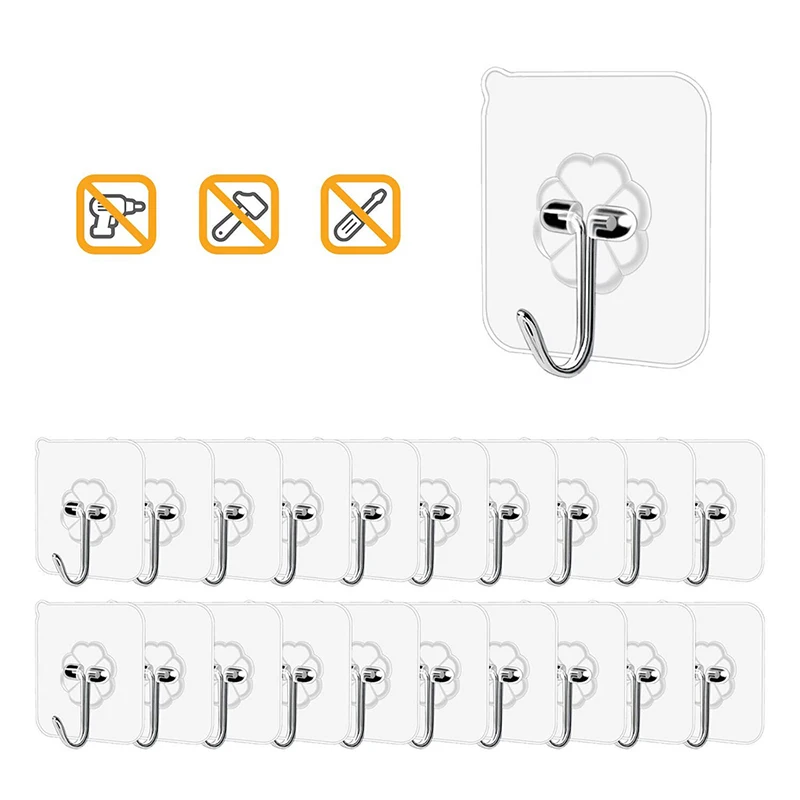 Hooks Transparent Strong Self Adhesive Door Wall Hangers Suction Heavy Load Rack Cup Sucker for Kitchen Bathroom 10/20 Pcs
