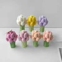 3D tulip bouquet silicone mold DIY flowers aroma candles plaque ornament handmade gift soap candle wedding gift 2