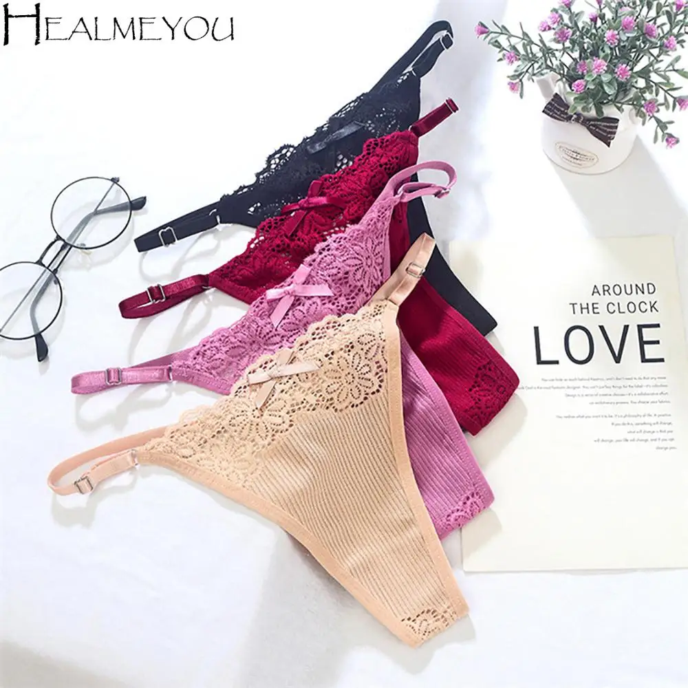 

Sexy Lace Women's Panties Underwear Adjustable G-string Thong Women's Hollow Panties