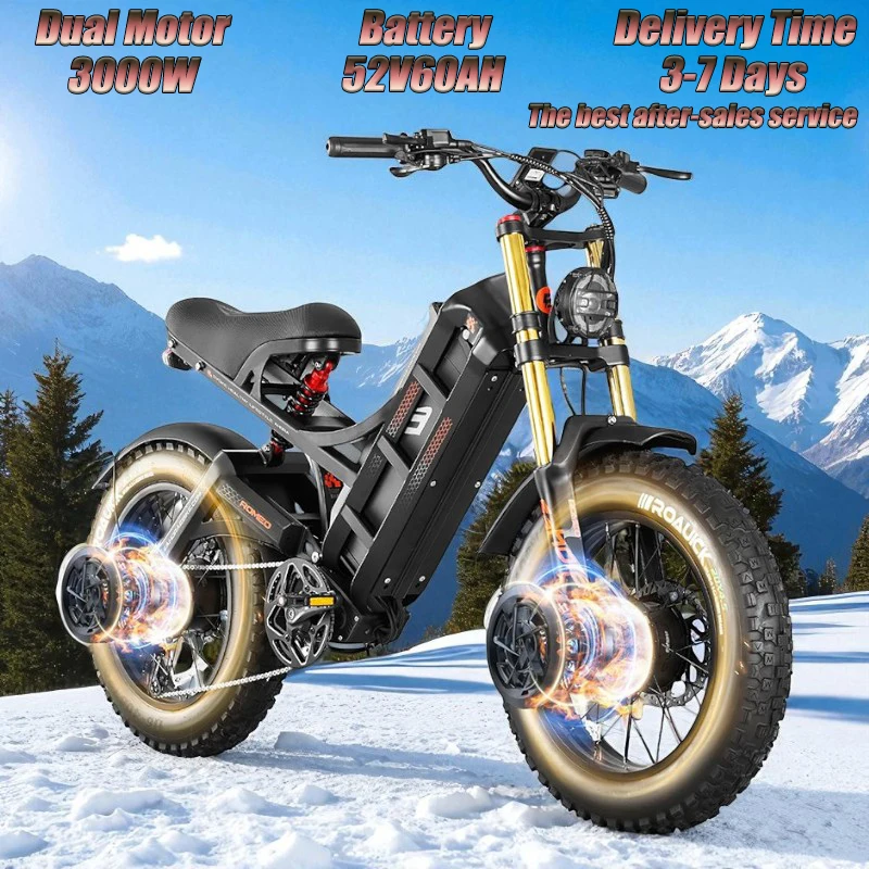 Eahora Romeo Electric Bicycle 3000W Powerful Dual Motor 52V60AH