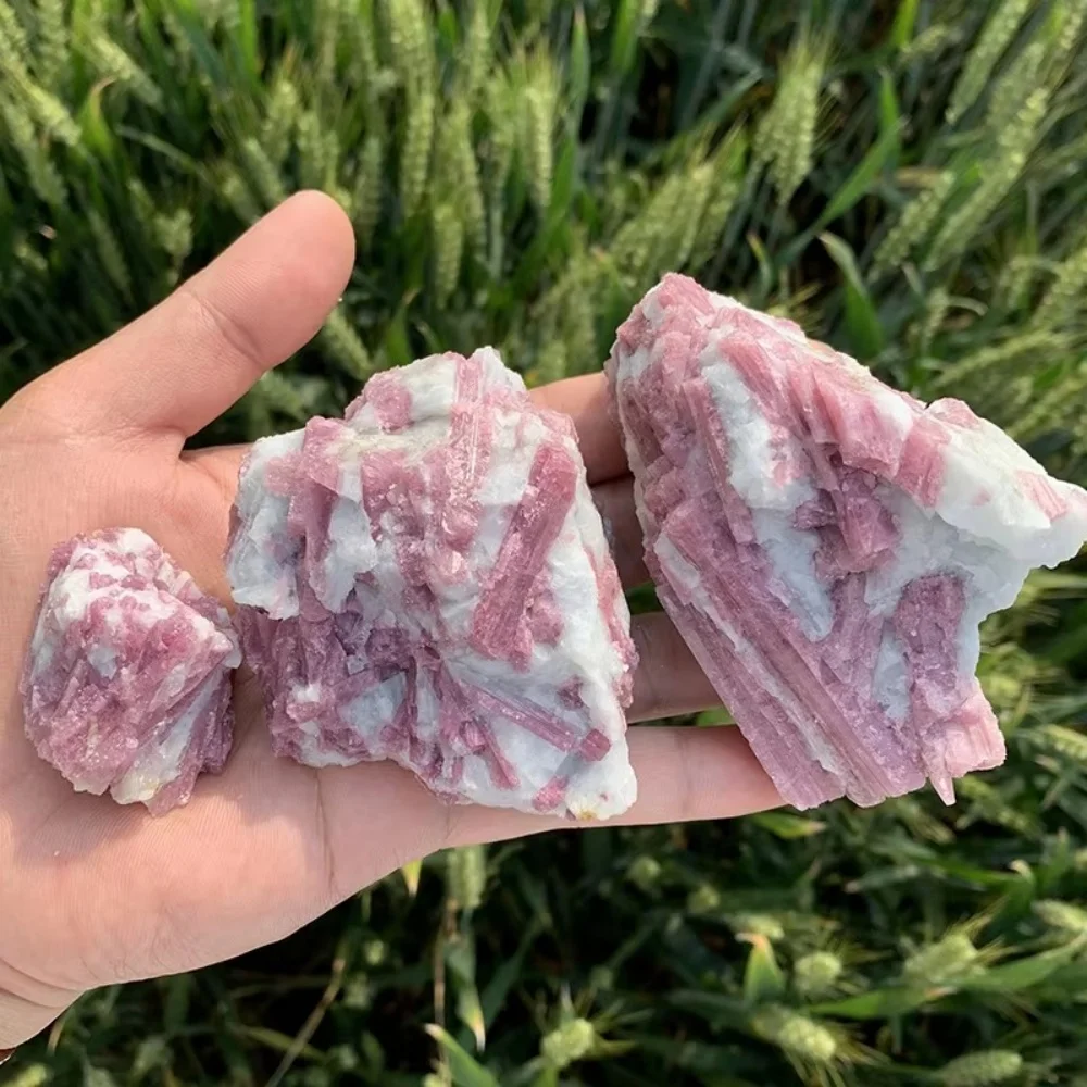 Natural Pink Tourmaline Crystal Mineral Irregular Rough Stone Specimen Rock Rare Original Reiki Chakra Home Room Decortion 5
