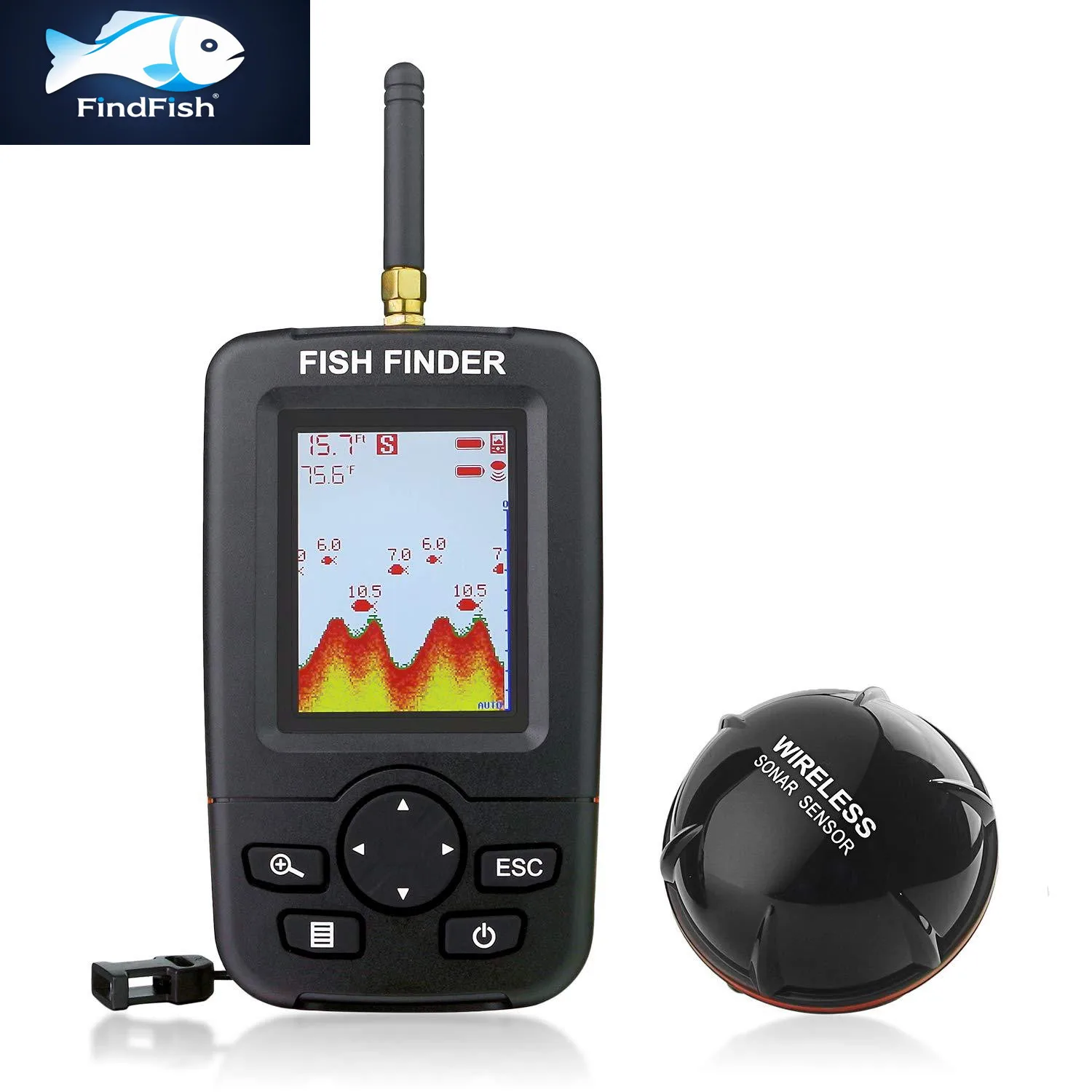100M Portable Sonar Détecteur de Poissons Échosondeur Pêche Leurres Alarme Transducteur Pêche Lac Mer Profondeur