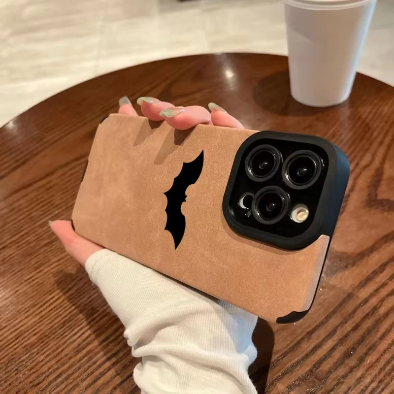 Sleek Cool Bat Leather Silicone Shockproof Phone Case