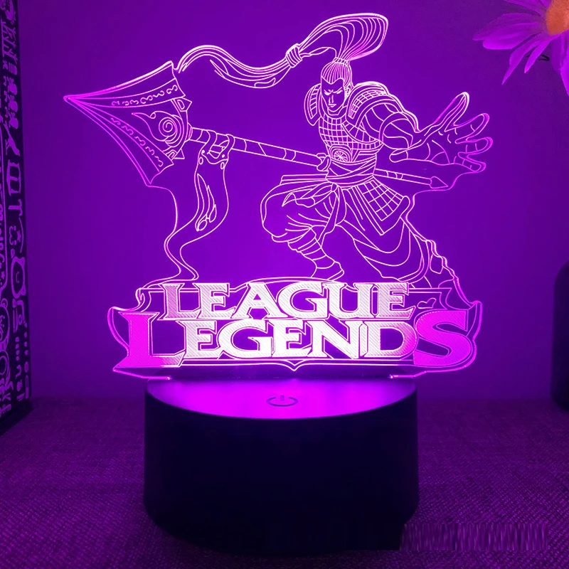 League Of Legends Lonely Warrior Jinx Hilko 3d Led Lamp Bedroom Manga Night Lights Anime Figure Room Decor Children's Gift mi motion activated night light 2 Night Lights