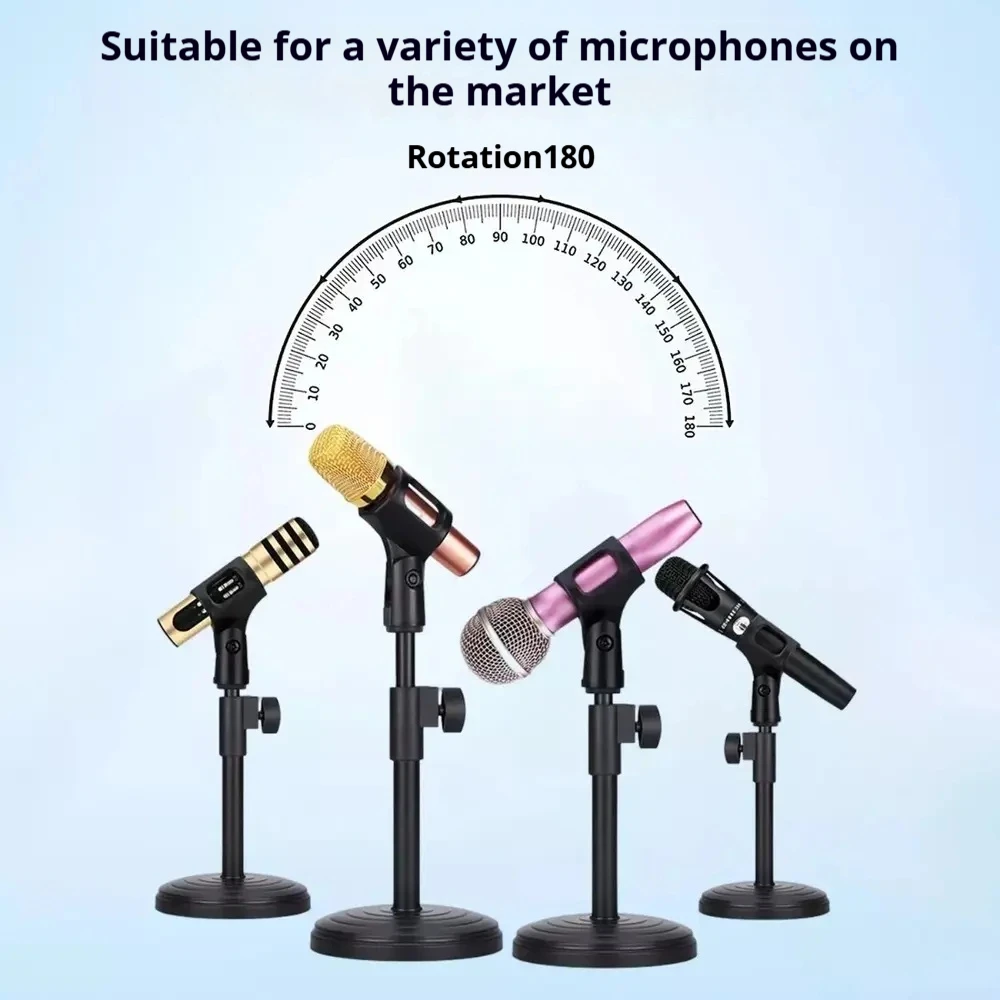 마이크 스탠드 데스크탑 조절식 리프팅 및 웨이팅 디스크 베이스 충격 방지 네트워크 라이브 방송용 마이크 스탠드 액세서리