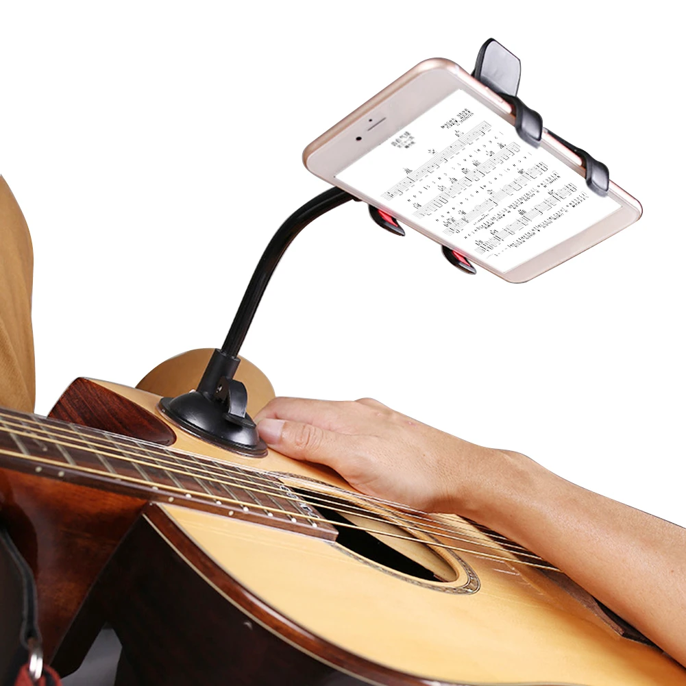 Plastic Guitar Mobile Phone Bracket Stand Suction Cup Portable Guitar Mobile Phone Clip Support Sucker for Singing Lyrics Song