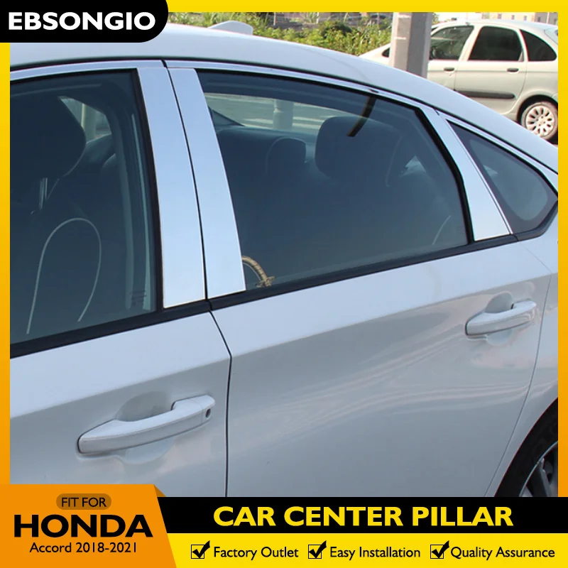 

8 шт., хромированные накладки на окна автомобиля из нержавеющей стали для Honda Accord 2018 2019 2020 2021