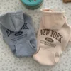 Autumn and Winter Pet Sweatshirts Warm Clothes for Dogs Teddy Letter Print Hoodies Bichon Frise Fleece Two-Legged Clothes