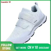 Santic Cycling Shoes Multi-purpose Running SPD Indoor Leisure Shoes Rubber Sole Hook Loop Design 3D Mesh Fabric Sneakers Unisex 1