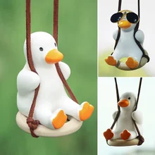 Swing Duck Car Pendant Auto Kawaii Products Gadget Accessories Interior Decorations Mirror Hanging Ornament Anime Accessory