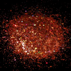 Holographic Chunky Glitter Flakes for DIY Nail Art & Epoxy Creations (Orange)