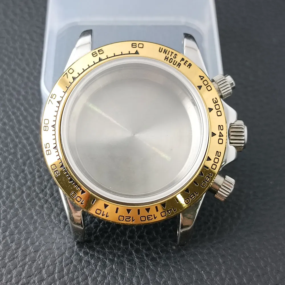 Elegant 39.3mm Silvery/Gold Men's Watch with Steel Case and 20mm Strap Box