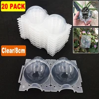 20Pcs 8cm Plant Root Ball Visible Root Graft Growing Box Breeding Case Plant Root Device Layer Pod High Pressure Ball for Garden 1
