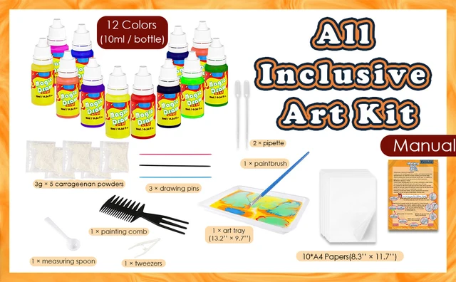 Kids Water Based Art Paint Set  Water Marbling Paint Art Kit - Water Paint  Set - Aliexpress