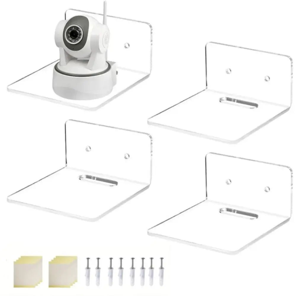 1pcs Wall Shelves  Acrylic Floating Shelves Small Clear Shelf Display Ledges Adhesive Hanging Shelves for Smart Speaker Action 2