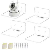 1pcs Wall Shelves  Acrylic Floating Shelves Small Clear Shelf Display Ledges Adhesive Hanging Shelves for Smart Speaker Action 2