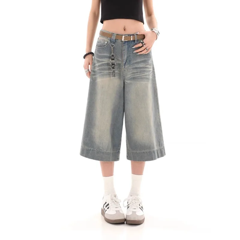 Deeptown Y2k Vintage Baggy Jorts Jeans Wide Leg Harajuku Shorts Denim Pants Korean Streetwear Fashion Loose Trousers Summer