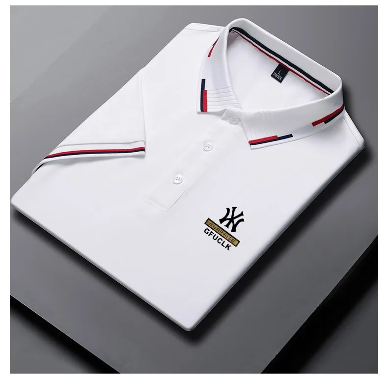 

2023 New Simple Polo Shirt Men's Business Short Sleeve T-shirt Casual T-shirt Polo Collar Short Sleeve