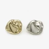 Unique Retro Asymmetrical Metal Coat Buttons, 10pcs 12/17/22mm Irregular Shaped Buttons for Jacket/Suit/Sweater DIY Gold/Silver 1