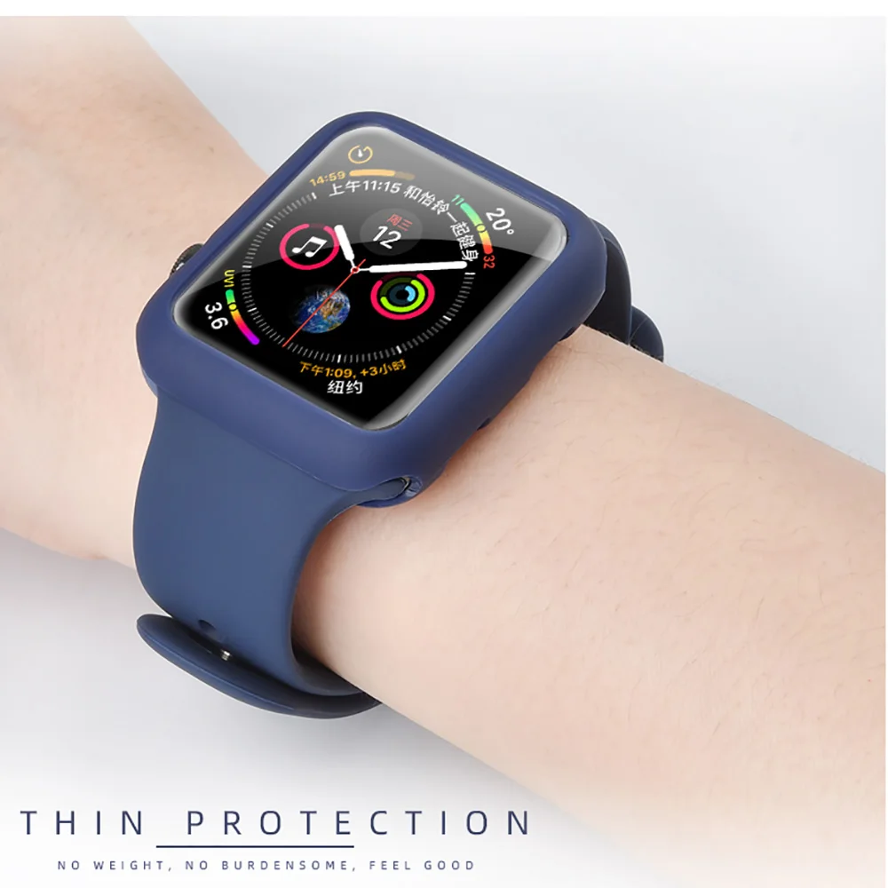 Candy Soft Silicone Case for Apple Watch 3 2 1 42MM 38MM Cover Protection Shell for iWatch 4 5 6 SE 40MM 44MM Watch Bumper