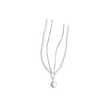 French Light Luxury Elegant Imitation Pearl Pendant Necklace Simple Fashion Women Clavicle Chain Jewelry Accessories Gifts