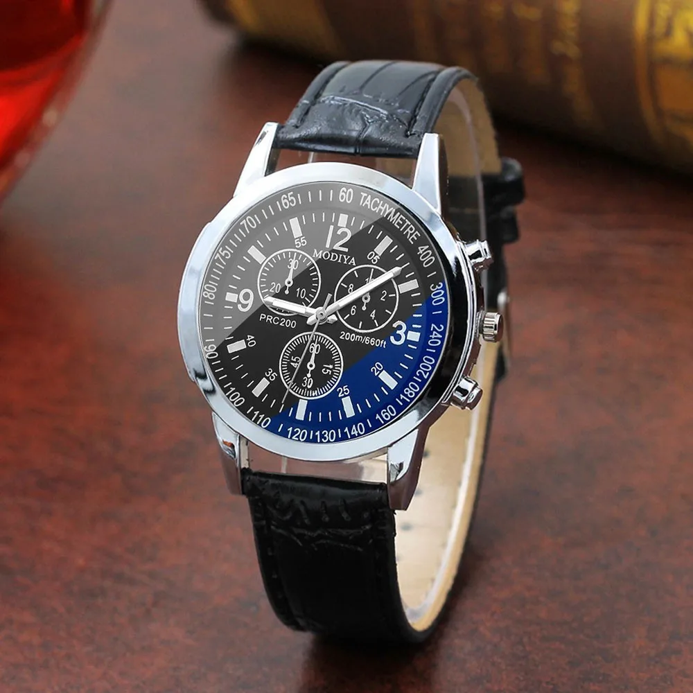 

Watch for Men Free Shiping Quartz Belt Hour Wrist Sport Analog Watch Men's Watch Fashion Blue Light Glass Belt Men's Watch