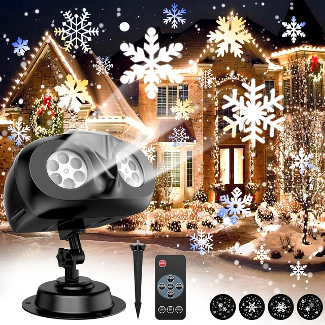  Christmas Snowfall Light Projector, LED Snow Lights