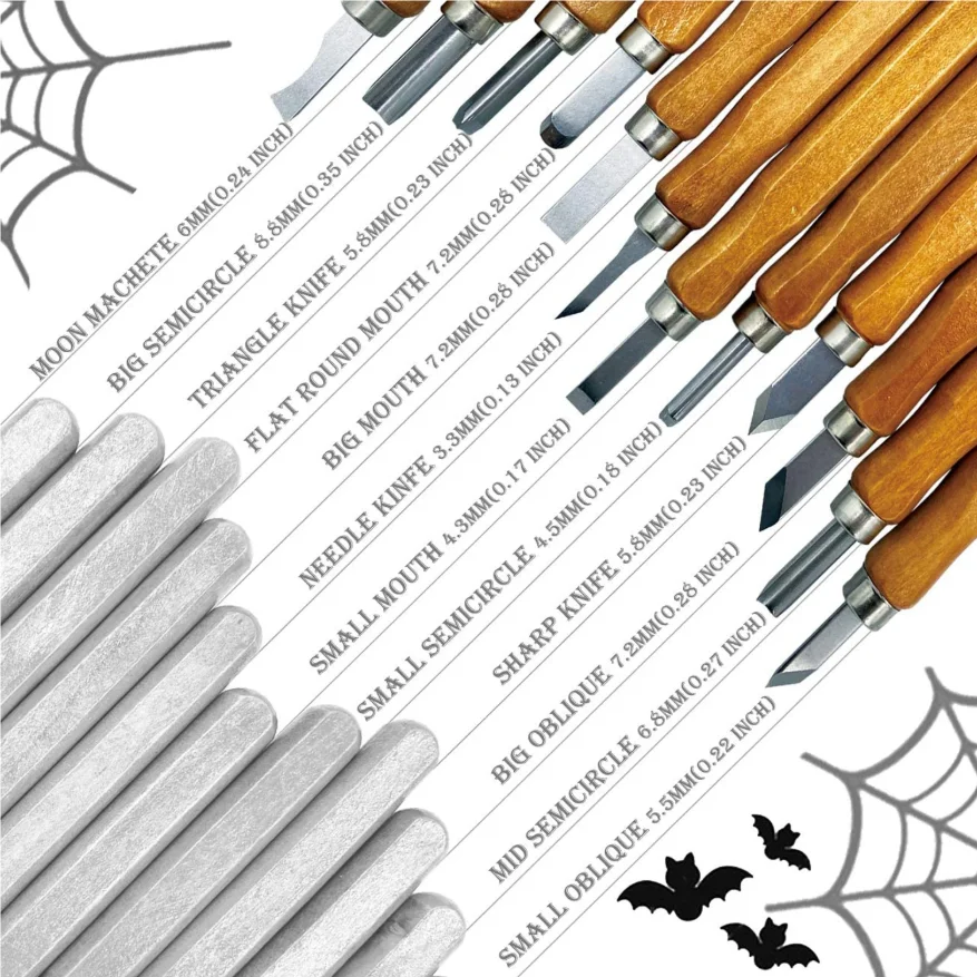 12pcs/set Wood Handle Wood Carving Chisel Scalpel Tools Set Cutter Wood Carving Knife Set Hand Tool Kit 2