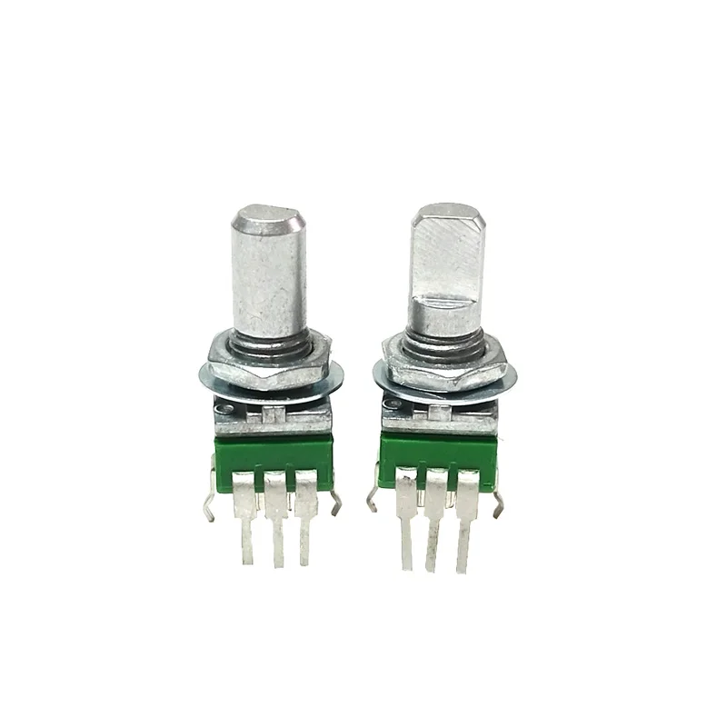 Adjustable Resistor 5PCS ALPHA 09 type Potentiometer single connected vertical 3-pin B10K 20K 50K 100KAxial length 15mm half shaft