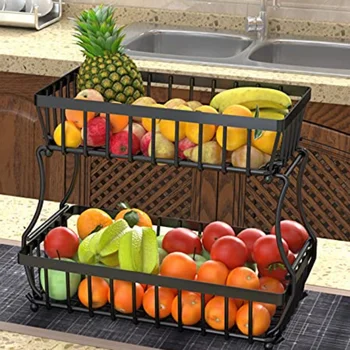 2-Tier Metal Storage Basket 1