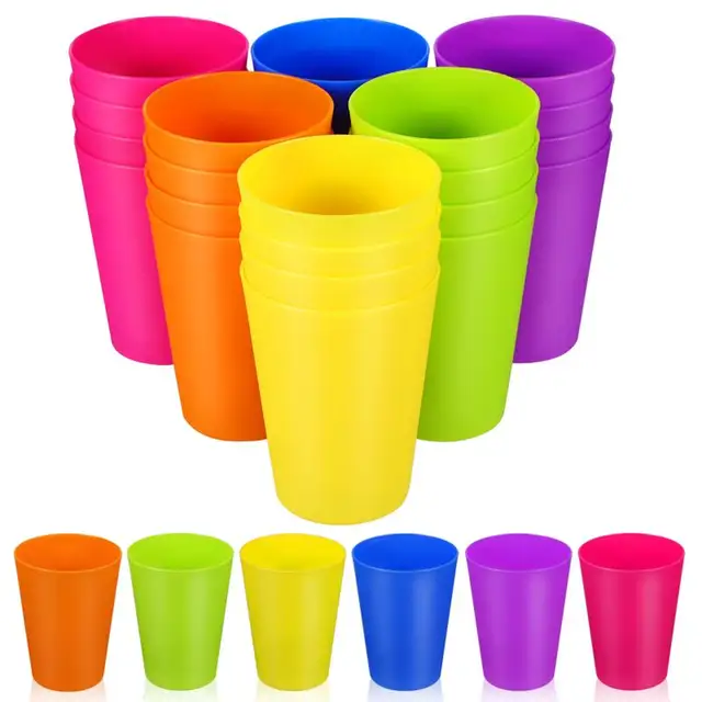 15pcs Bicchieri di plastica colorati Home Beverage Drinking Cup