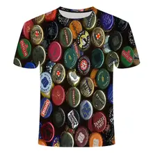 

New Men's Hip-hop 3d Printing T-shirt Beer Burger Special Soda Pattern Fashion Streetwear Sports Breathable Fitness Top