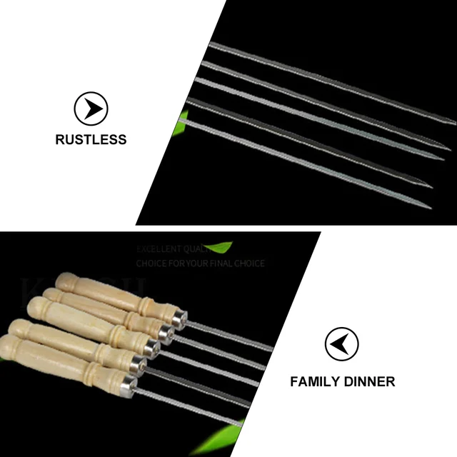 25 Db Barbeque Grill Barbecue Bot Zöldség Hús Nyárs Újrahasznosítható Bbq Rozsdamentes Acél Pörkölő Halak Mályvacukor - Image 6