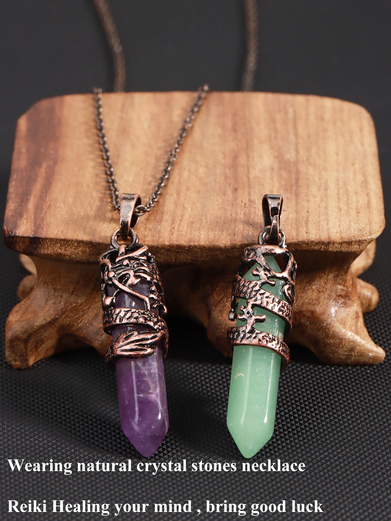 YUZHEDM Colore Cristalli Pietre Collana Donne Pietra di Luna Ciondoli di Cristallo Cristallo Albero Della Vita Collana Chakra per Donna in Pietra Naturale con 1 Tasca con Coulisse in Velluto