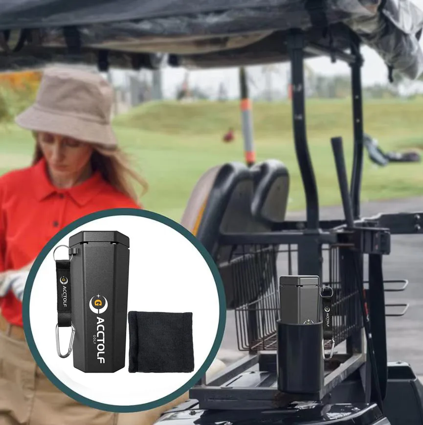Portable Golf Ball Washer with Towel - Reusable Cart Holder & Cleaner Accessories Gift Set