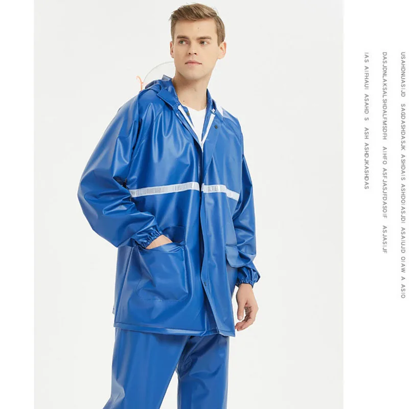 Fashion Black PVC Waterproof Raincoat 