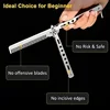 Foldable Comb Stainless Steel Practice Training Butterfly Knife Comb Beard Moustache Brushe Salon Hairdressing Styling Tool 3
