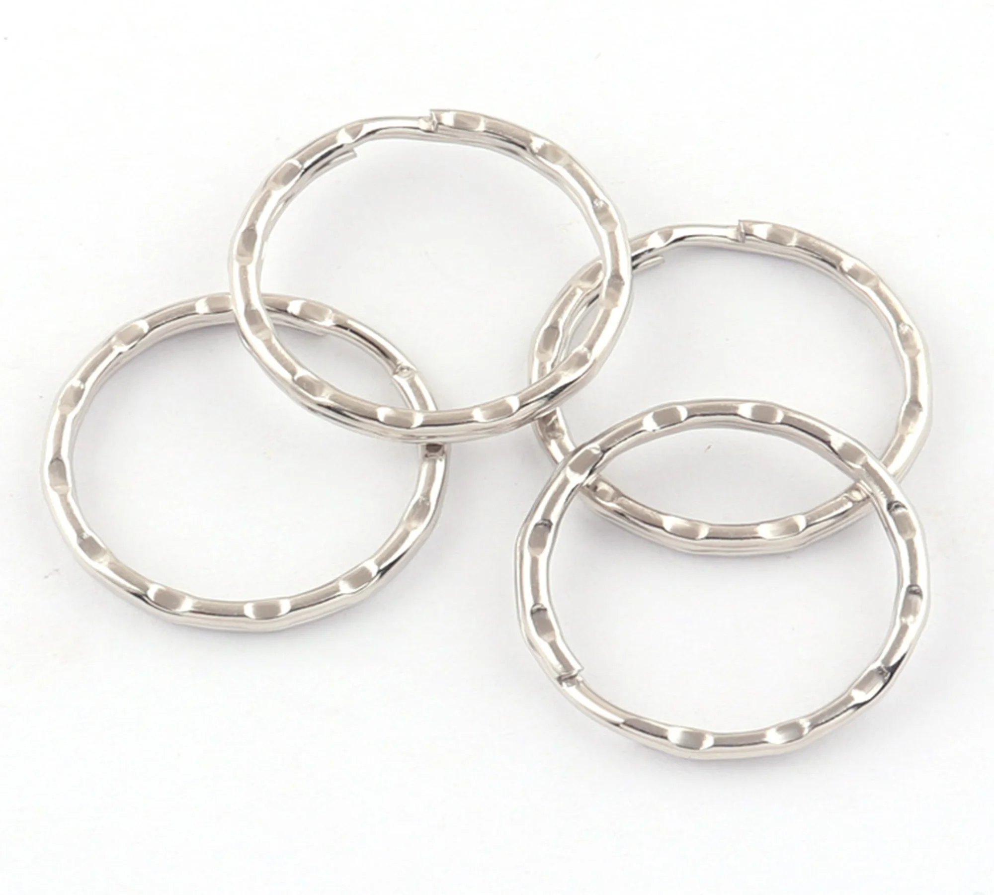 Srebrne Pierścienie Dzielone, 25Mm Breloki, 1 ''Breloki Torebka Pasek Pierścienie Breloki, Podwójny Pierścień, Pierścień Skoku, O Ring-30X25Mm