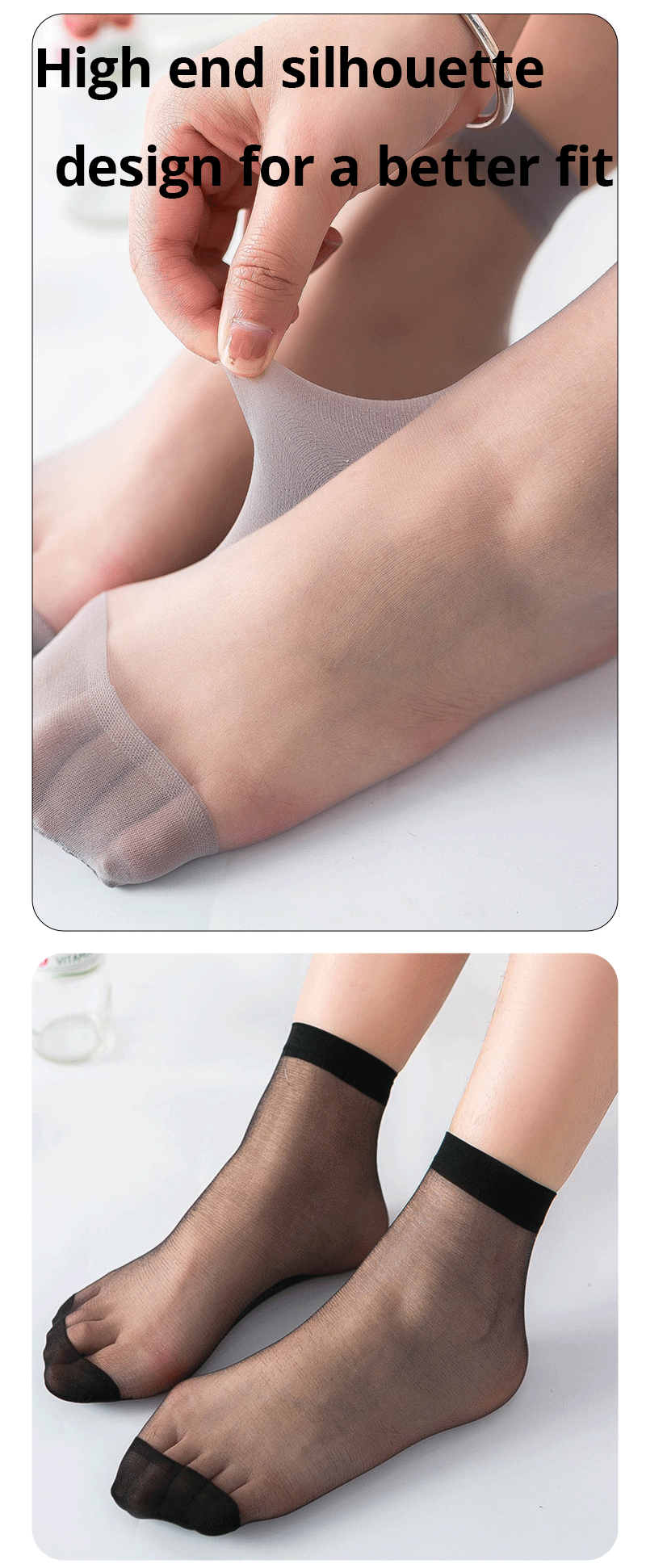 10/20/30/40 Paar Damen Sommer Kristall Seide Socken für Atmungsaktiv ität leichte bequeme und nicht Haken Seide Frauen Socken – Detail 6