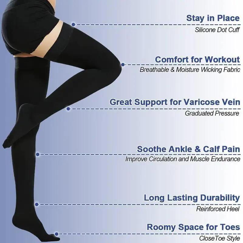 Leg Support Tights with Silicone