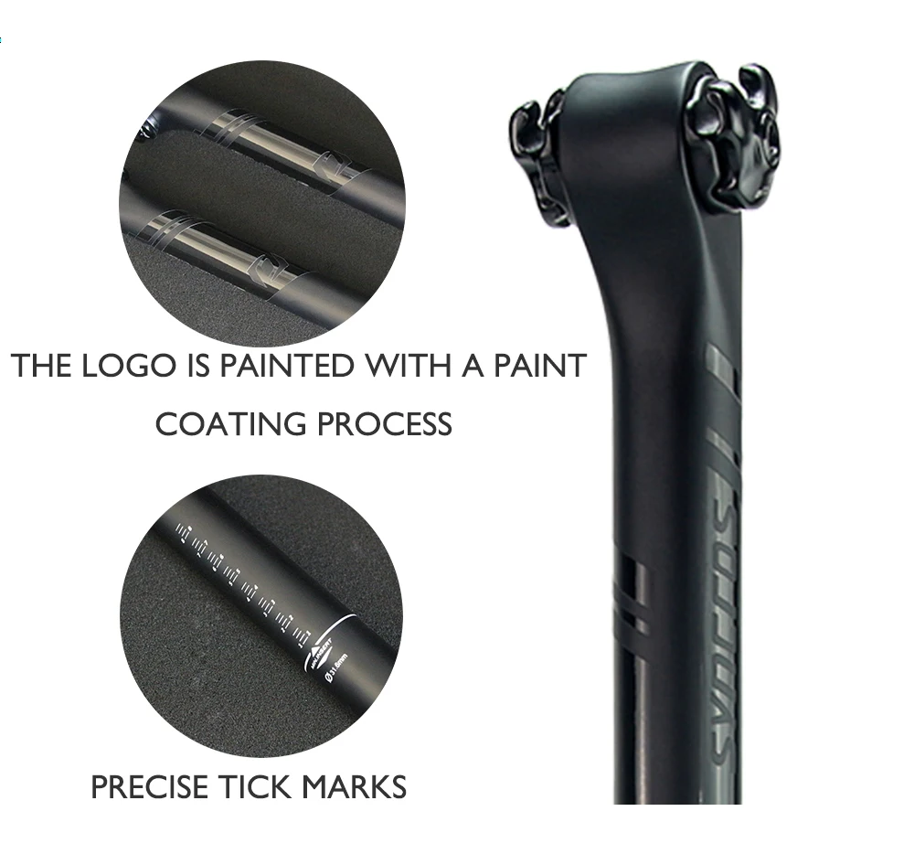 SYNCROS Carbon-Sattelstütze 27,2/30,8/31,6mm 0/20mm Versatz 350/400mm Länge Glänzend 2-Bolzen-Klemme 7x7-7x9mm Schienen für MTB/Rennrad – Detail 9