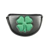 Small Mallet Headcover Four Leaf Clover Golf Putter Covers Head Cover Magnet Close PU Protect Covers Golf Accessories 4