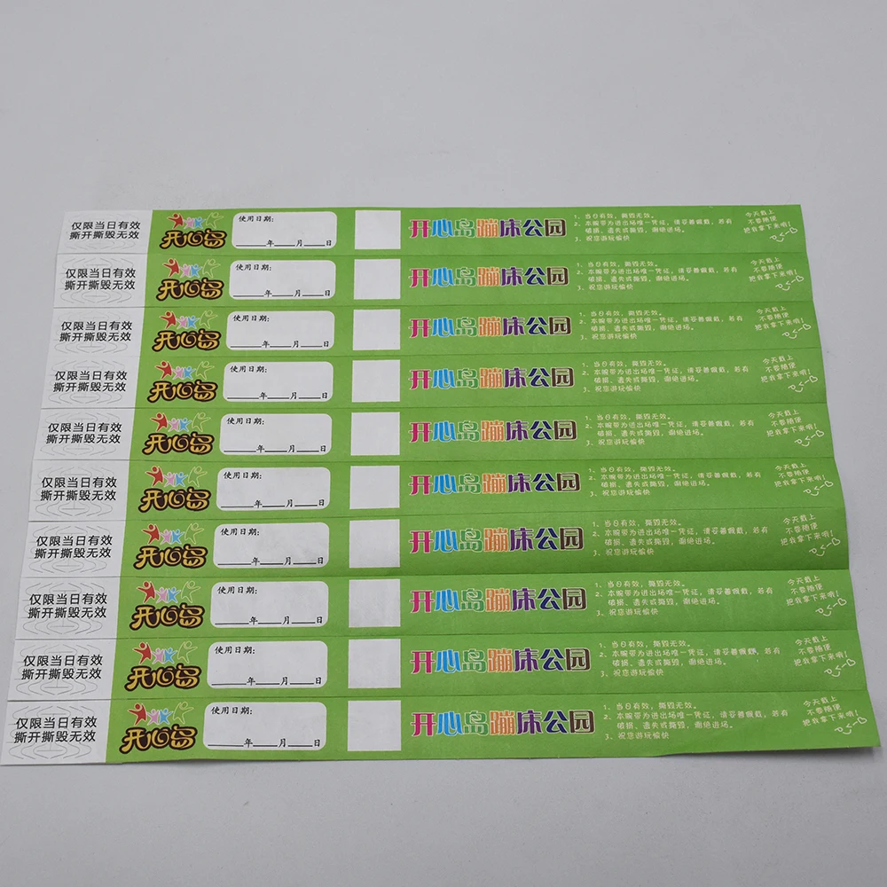 50-400pcs Disposable bracelet wrist strap tyvek customized copywriting logo holiday activities