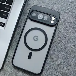 Luxury Matte Shockproof Magnetic Case with Clear Cover and Wireless Charging Compatibility - Google 10 Pro XL (Black)