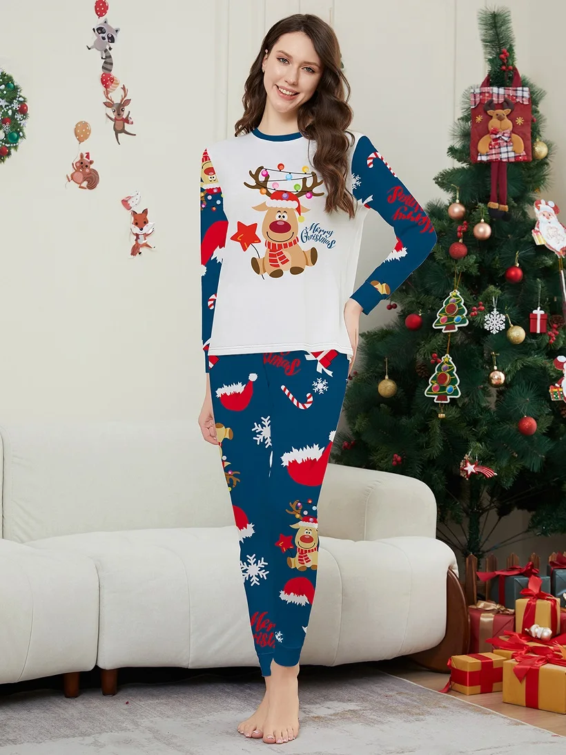 thumbnail image 5 of Pijamas familiares a juego de Navidad 2025, pijamas con estampado Merry Xmas Dear, conjunto de ropa para adultos y niños, mono de bebé + ropa para perros, 5 of 5