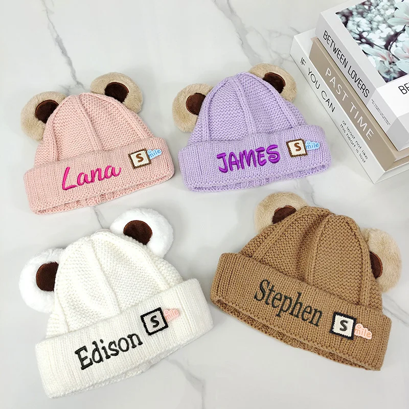 

Personalized Children's Hats, Autumn And Winter Teddy Bear Knitted Hats, Boys' Woolen Hats, Women's Fashionable And Warm Hats