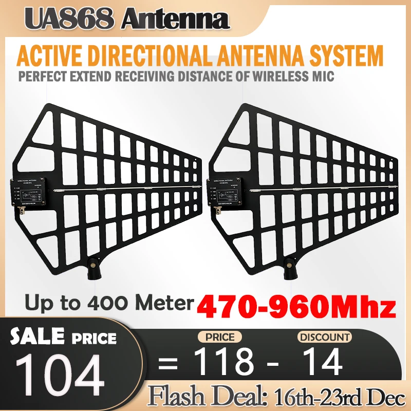 

LCZ Audio Active Directional Antenna UA868 UHF Wireless Antenna Integrated Amp (470-950MHz) UA874 US For UHF Wireless Microphone