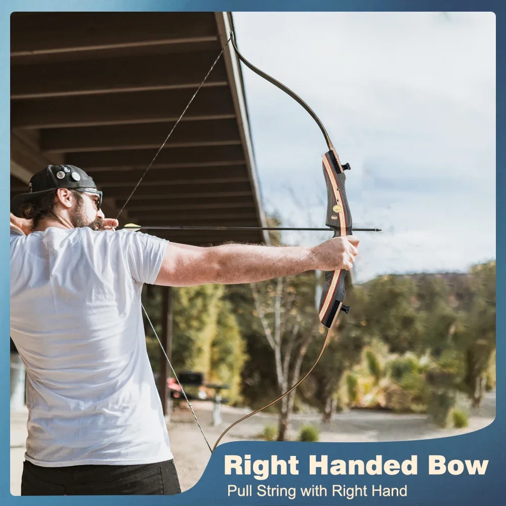 Toparchery 62" Recurve Bow 20-25lbs Takedown Bow with Carbon Arrows Set for Beginner or Adults Outdoor Archery Practice 3