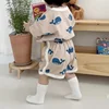 2024 Summer Baby Boy 2PCS Clothes Set Cute Cartoon Bear Printed Tees Cotton Shorts Suit Ins Toddler Boys Breathable Outfits 1